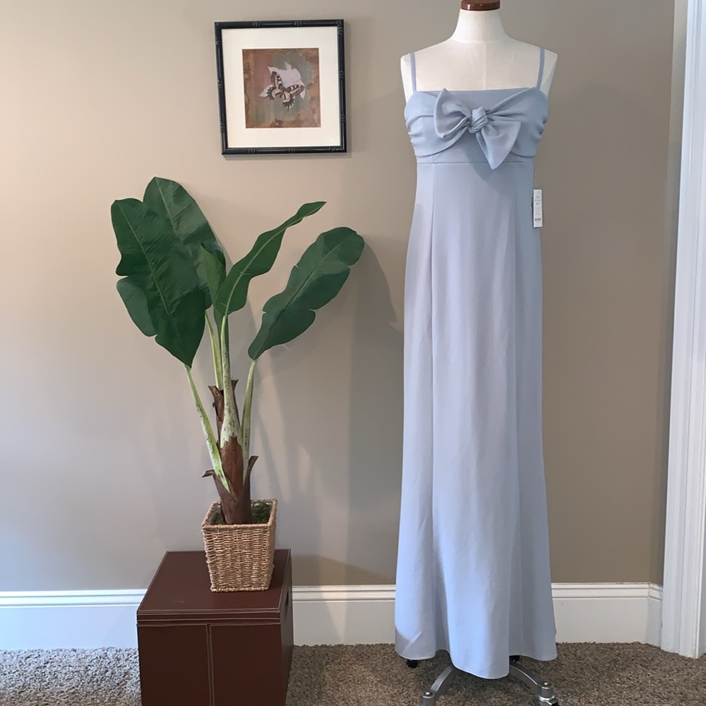 NWT Show Me Your Mumu Weddings Harper Gown, Steel Blue Stretch, Size Large